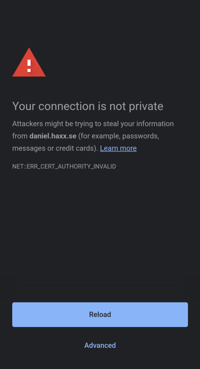 TLS issue screenshot