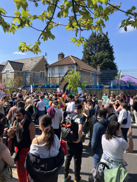 People protesting the astroturfed fascists in Lewisham