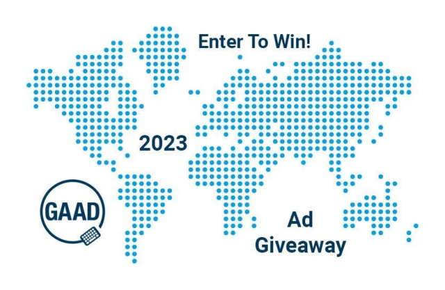 Global Accessibility Awareness Day logo. 2023 Ad Giveaway! Enter To Win!