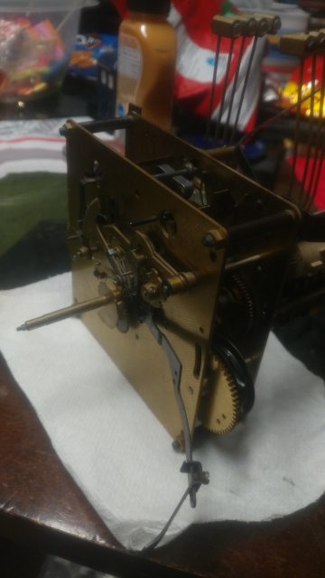 Movement from a grandfather clock, lotta brass