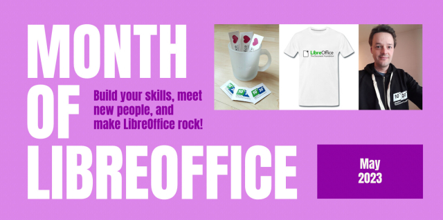 Month of LibreOffice banner with merchandise