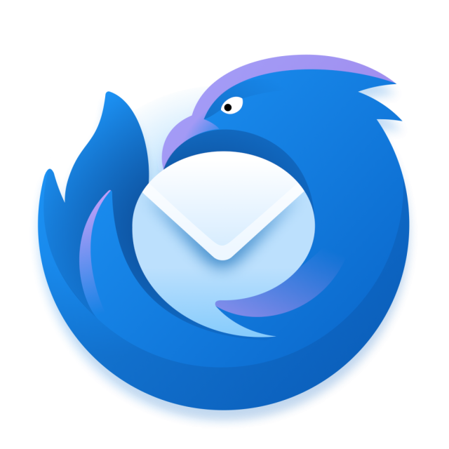 The new Thunderbird icon, but with a black dot in the eye, so it look less evil.