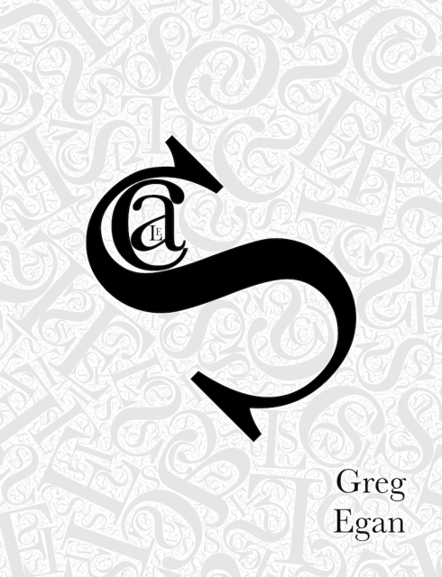 Book cover, with title “Scale” [rendered with a large S and the remaining letters, ever smaller, nested in the top loop of the S].