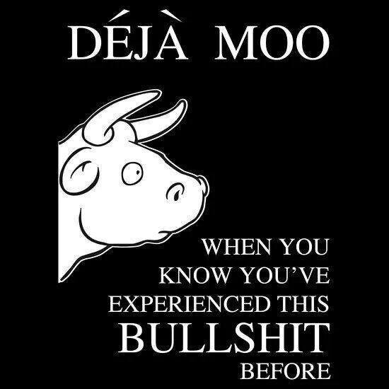 Deja moo:

When you know you've experienced this bullshit before.