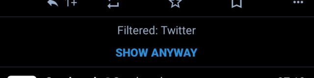 Hey-oh, the new version of the Tusky app plasters "HEY YOU FILTERED THIS BUT WE THOUGHT MAYBE YOU'D LIKE TO SEE THIS ONE AND PROBABLY THE NEXT ONE WE'LL KEEP POSTING YOUR FILTERED PHRASES BECAUSE WE KNOW WHAT YOU ACTUALLY WANT" in the middle of my timeline.