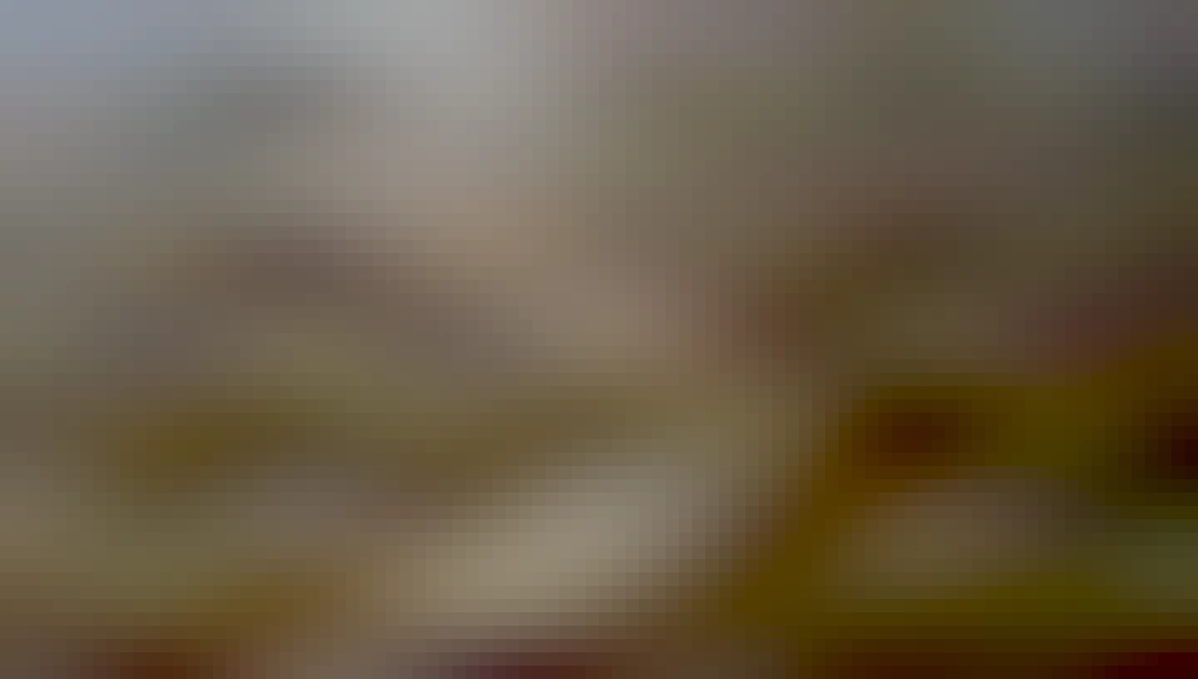 Looking vertically up a tight spiral stairs