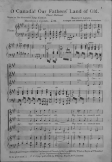 Sheet music for an English language version of O Canada published in 1906. via @wikipedia