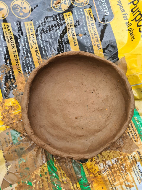 Unfired clay pot 