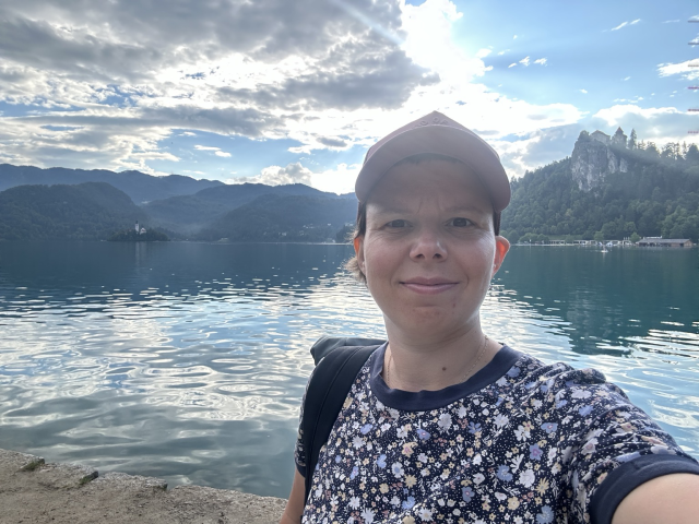 Já na fotce s jezerem Bled v zádech