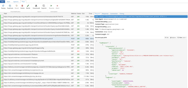 Die MVGO-App sendet Analysedaten an Google Firebase. 