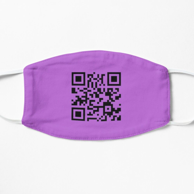 not really a strange QR code, but rather a strange place to put one. Maybe a kind of pledge? Or telling people why they should take care for each other (I've heard there are some who don't know)? Image shows a face mask with a QR code printed on it. I didn't scan it to find out where it points to or what message it hides…