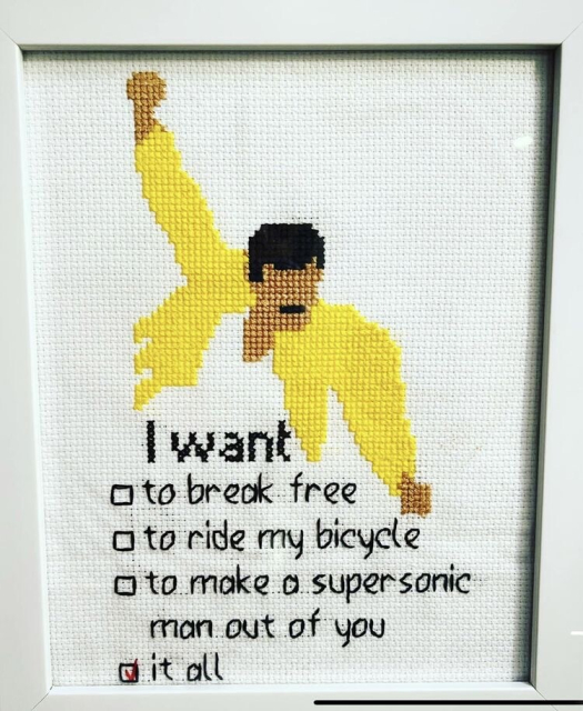 I want :
to break free 
to ride my bicycle oto make a super sonic man out of you 
It all