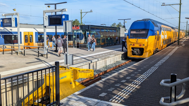 A VIRM train at the station Zandvoort aan Zee