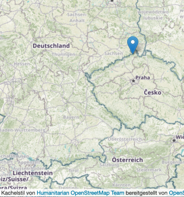 Map showing the location on the Czech-German border that shifted