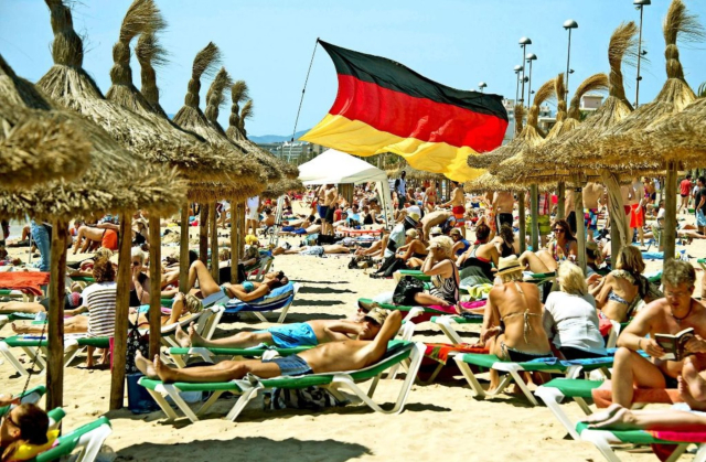 Germans at the beach on Mallorca