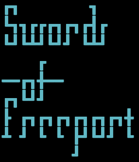 The Swords of Freeport logo, in high ASCII characters.