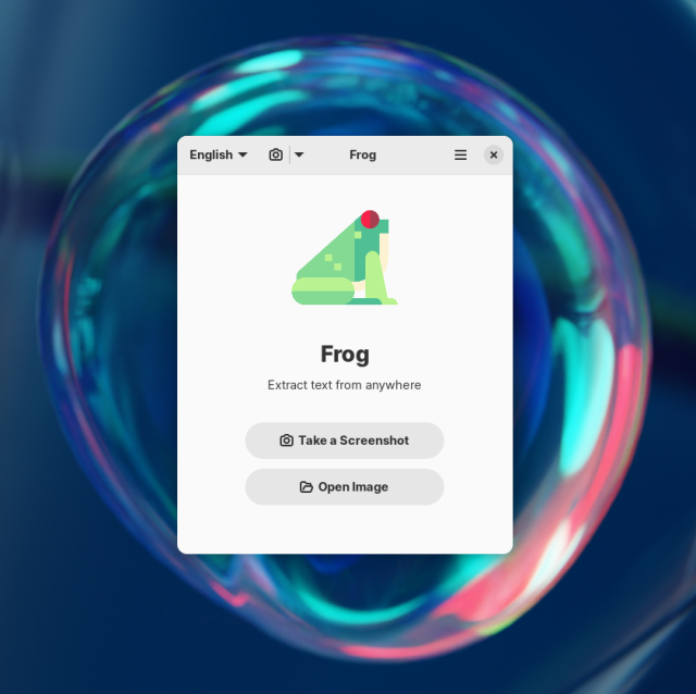 screenshot of the "Frog" app that lets you "extract text from anywhere"