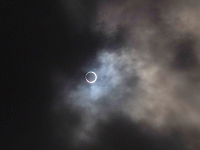 Anular solar eclipse over Campeche, México