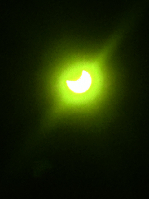 Photo of partial solar eclipse over Mexico City