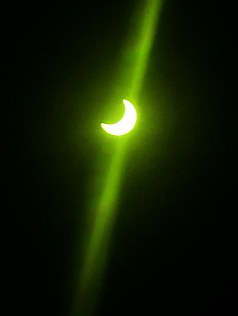 Photo of partial solar eclipse over Mexico City