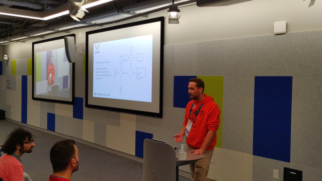 Edward presenting about Dino and Moxxy at Google Summer of Code 2023