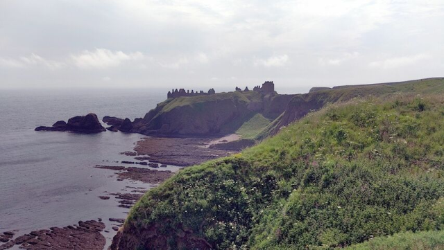 Dunnottar Castle when approached along the sea from Stonehaven