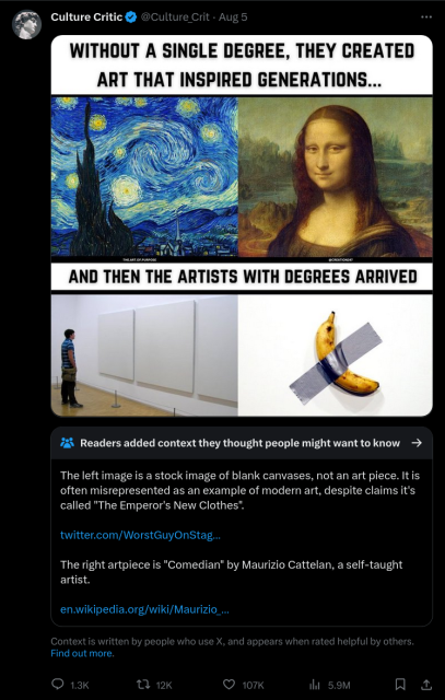 Twitter screenshot with a context box below