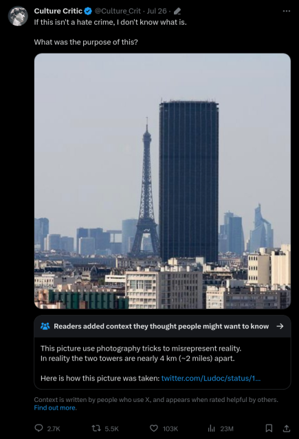 Twitter screenshot with a context box below