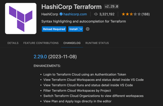 HashiCorp Terraform plugin pro VSCode