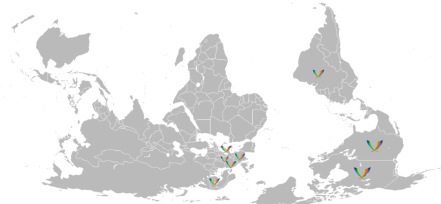 A world map showing the location of the workshop participants
