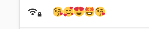 A wifi network named with just emoji: 😘🥰😍🤩😘