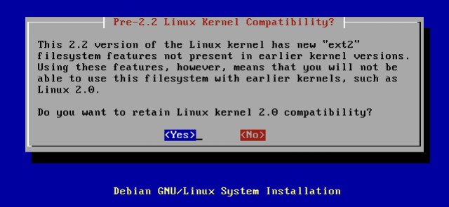 Formatting the disk: new ext2