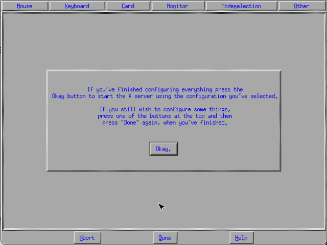 "If you finished configuring, press Okay." What a funny interface :)