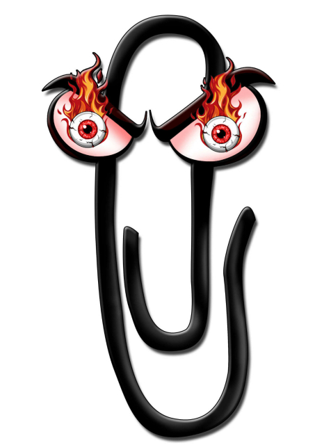 Clippy, with demonic eyes.