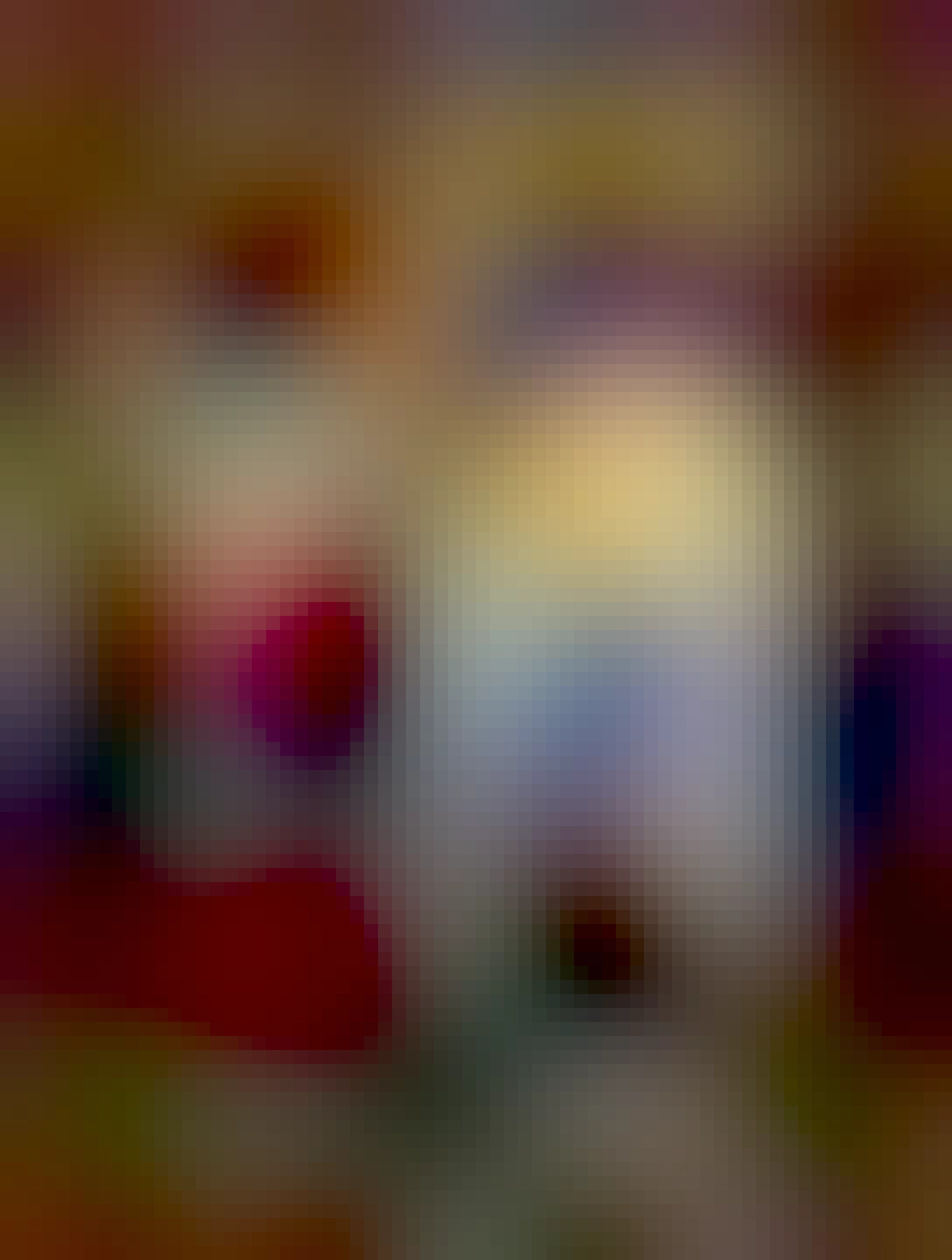 Kočka z výšky pozoruje děti zdobící stromek.