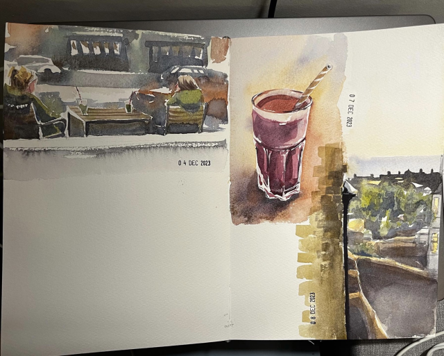 The state of the sketchbook spread dedicated to this location 
