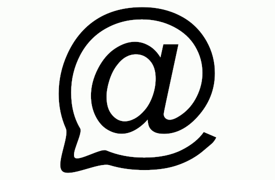 The chatmail logo, an @ with a speech bubble.