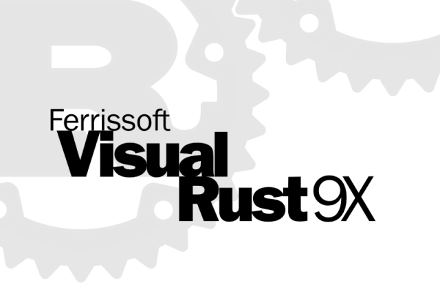'Ferrissoft Visual Rust 9X', logo in the style of old Visual Studio logos (just a joke, not the real name of the project :) )