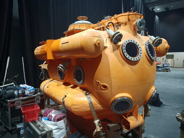 An orange submarine at the 37c3 location