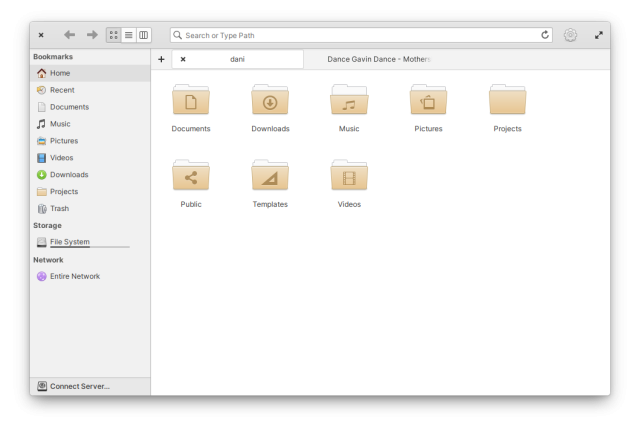 A screenshot of elementary Files using the TabBar widget from LibHandy instead of the deprecated DynamicNotebook widget from Granite