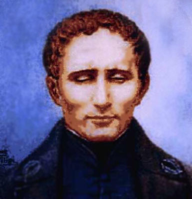 Common Portrait of Louis Braille doctored by myself. Over 100 Years old.