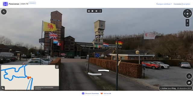 Photo 360° à l'entrée de Blegny-Mine (hébergée sur Panoramax)