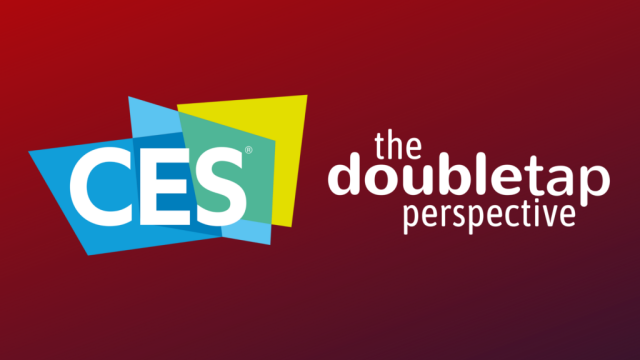 The CES logo sits on a red and black gradient with text beside it that reads 'The Double Tap Perspective'