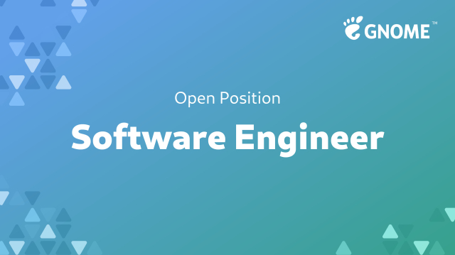 GNOME logo: open position, software engineer
