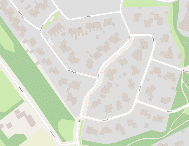 Map before editing: almost only residential landuse, missing paths and no parking.