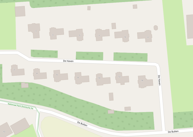 Map before editing: no residential landuse, rough forest patches.