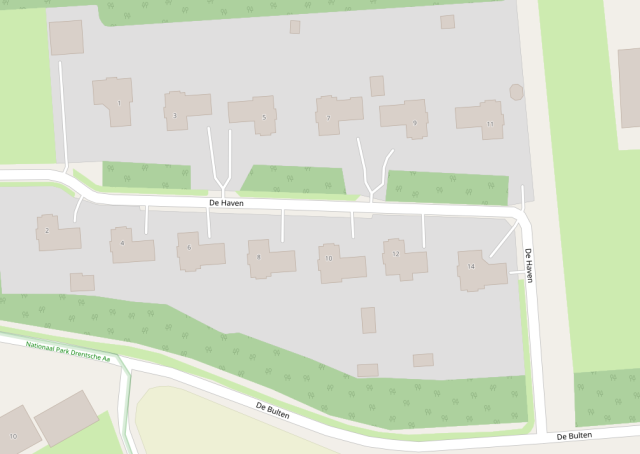 Map after editing: residential landuse visible, driveways and slightly more detailed landuse in general
