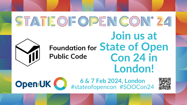 STATE OF OPEN CON 24
Foundation for Public Code
Join us at State of Open Con 24 in London! 
6 & 7 Feb 2024 London