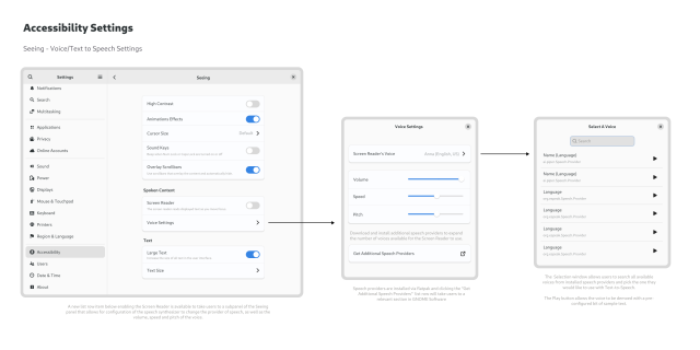 Screenshot of redesigned accessibility settings