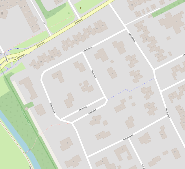 Map before editing: single residential landuse, no sidewalks